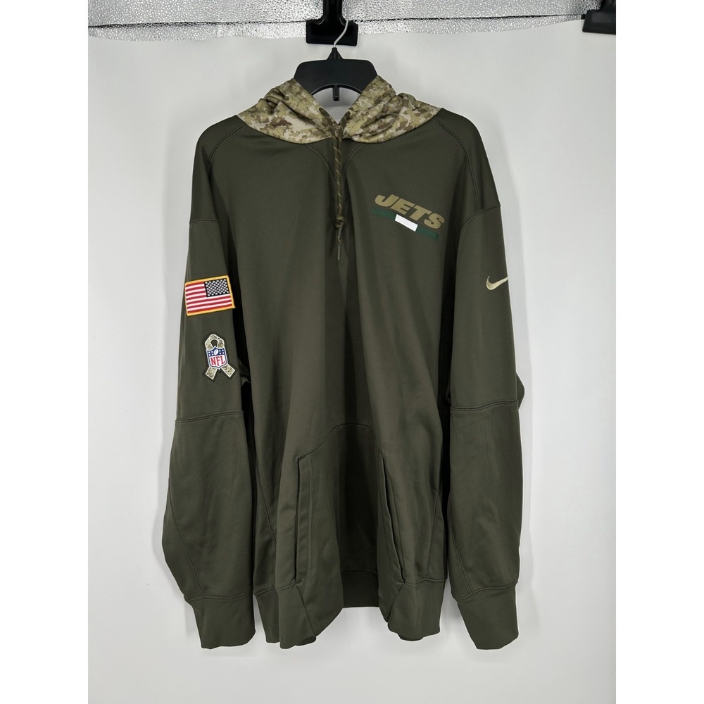 New York Jets Nike On Field Salute To Service Hoodie Sweatshirt Camo Mens 3XL